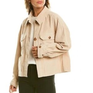 7 for All Mankind Corduroy Oversized Cropped Shirt Jacket